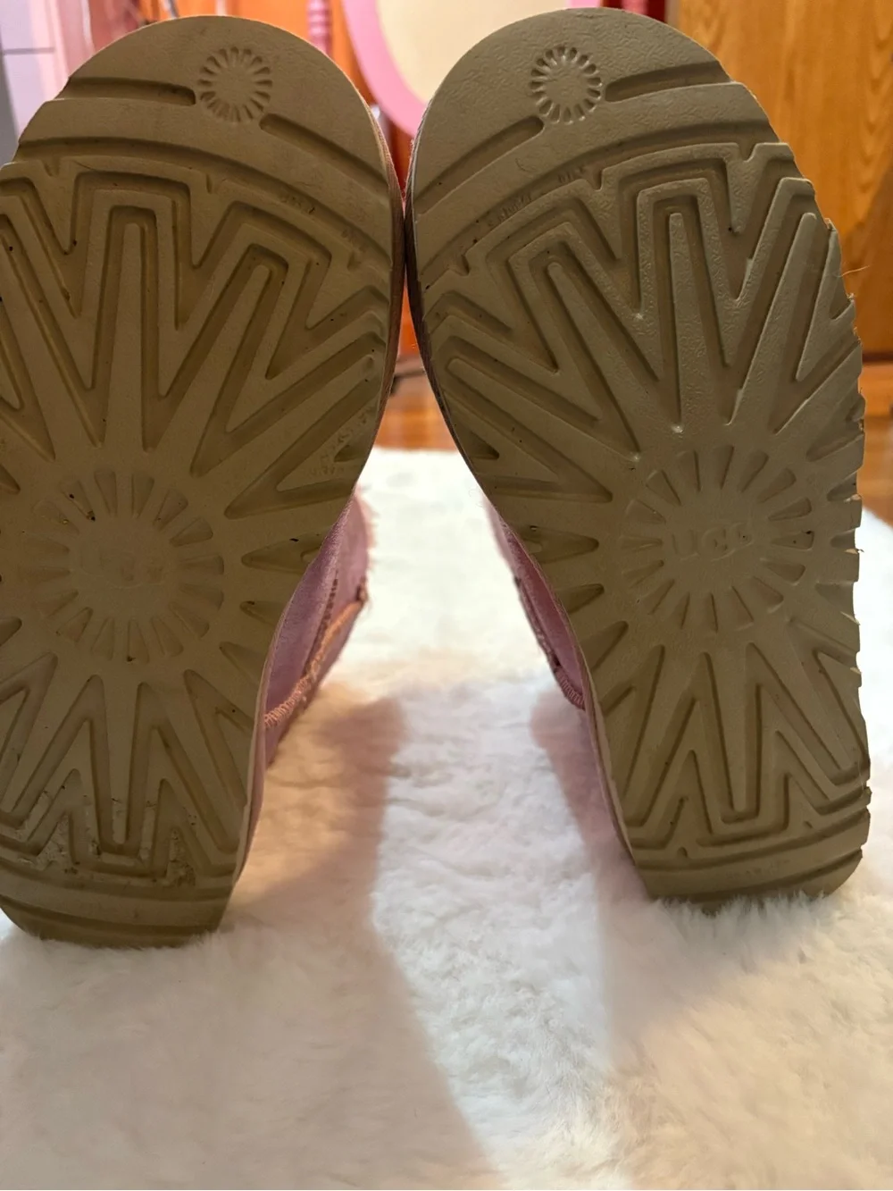 UGG Metallic Pink Winter Boots with Mini Bailey Bow